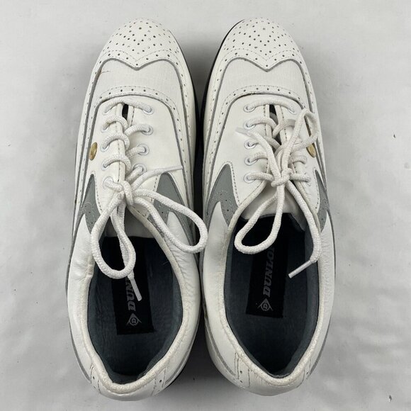 Dunlop Fuzzy Zoeller Fz6000c Leather Golf Shoes Men’s Size 8 White Lace Up - Picture 7 of 12